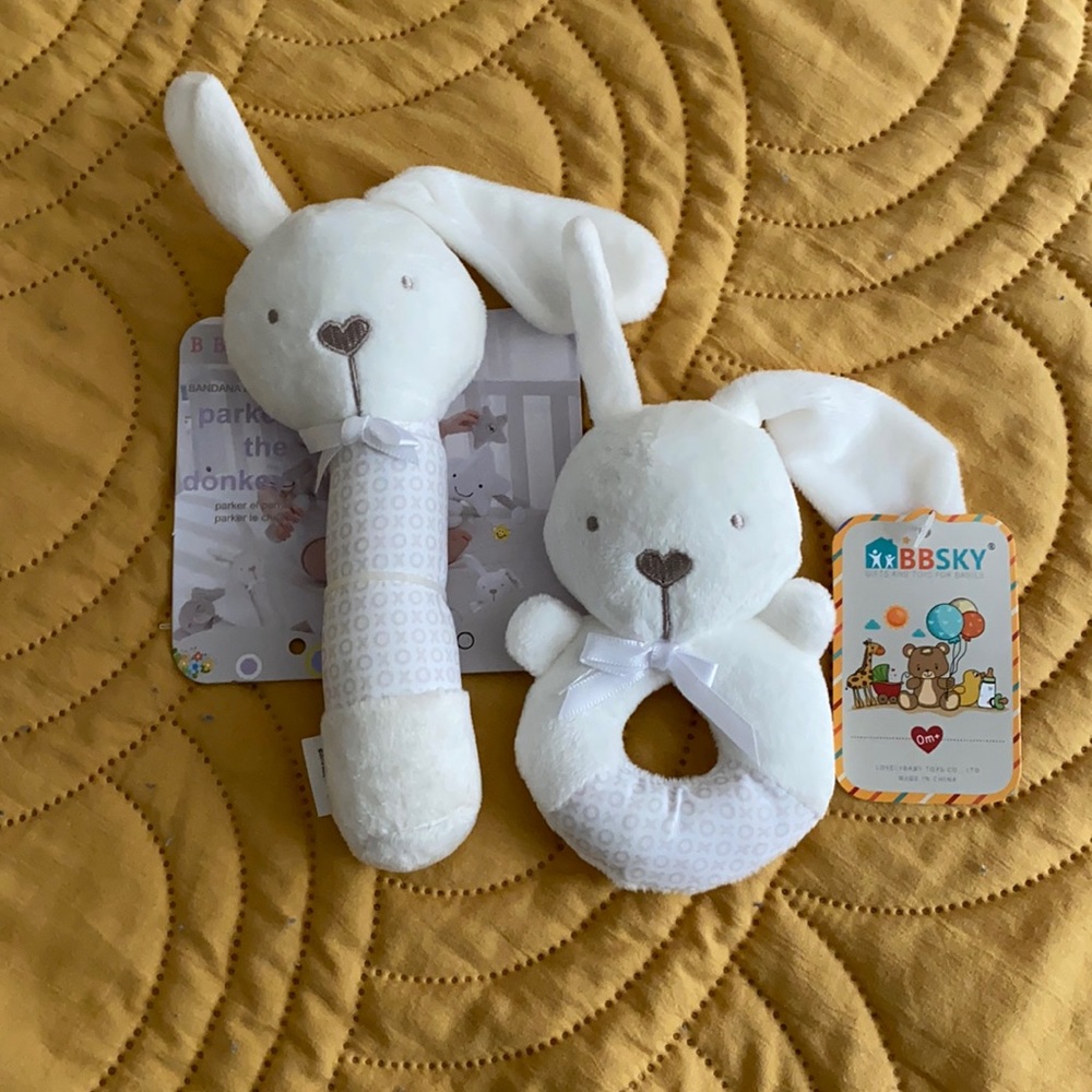 Bunny Baby Rattle Bundle
